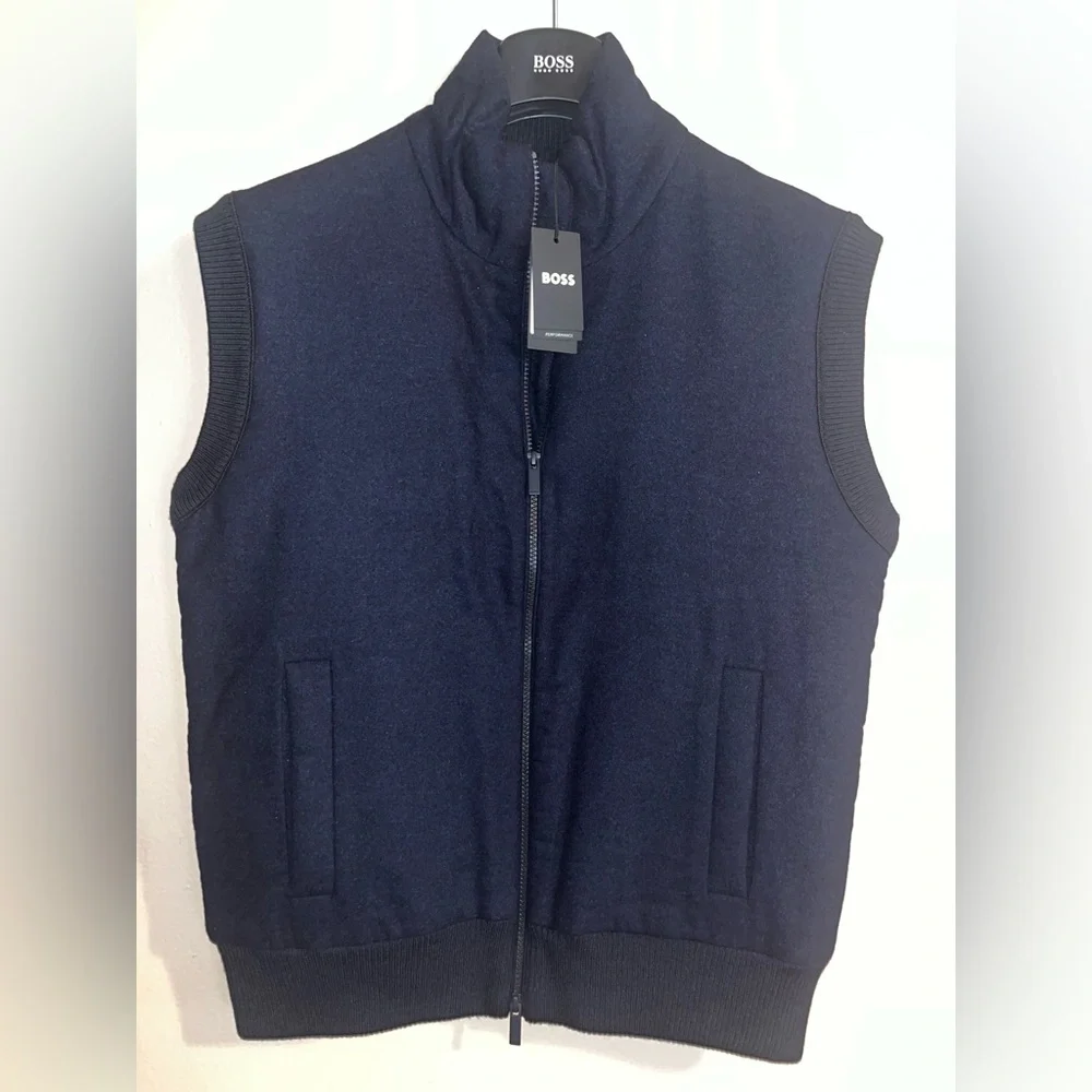 Hugo BOSS P-Eflanolo Gilet with Brushed-Flannel Front size Medium